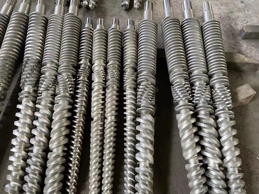 Doubles baril et vis coniques bimétalliques pour la machine en plastique d'extrudeuse de PVC