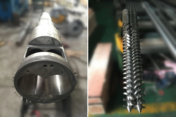 Baril jumeau conique de vis pour l'extrudeuse de canalisation de PVC 80/156 65/132 55/110 50/105