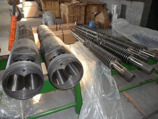 Baril jumeau conique de vis pour l'extrudeuse de canalisation de PVC 80/156 65/132 55/110 50/105