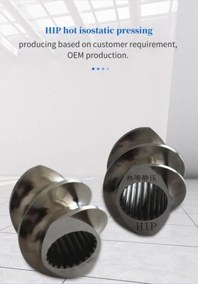 Vis bimétallique et baril d'extrudeuse en plastique jumelle pour l'extrusion