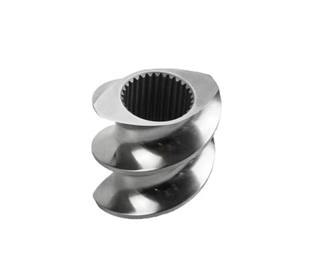 Élément de vis d'extrudeuse bimetallique pour extrudeuse en bois plastique / extrudeuse à double vis