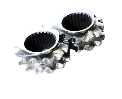 Élément de vis d'extrudeuse bimetallique pour extrudeuse en bois plastique / extrudeuse à double vis