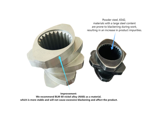 Éléments de vis d'extrudeuse résistant à l'usure pour l'industrie du masterbatch