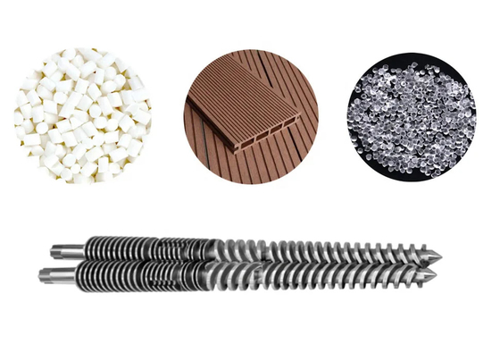 Parties d'extrudeuses à double vis coniques pour la plastification et le mélange uniformes
