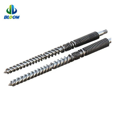 Bimétallique conique double vis et baril pour la production de PVC WPC TPE TPU