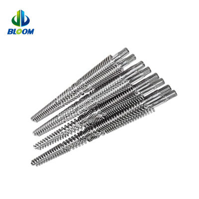 Bimétallique conique double vis et baril pour la production de PVC WPC TPE TPU