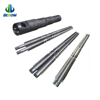 Bimétallique conique double vis et baril pour la production de PVC WPC TPE TPU