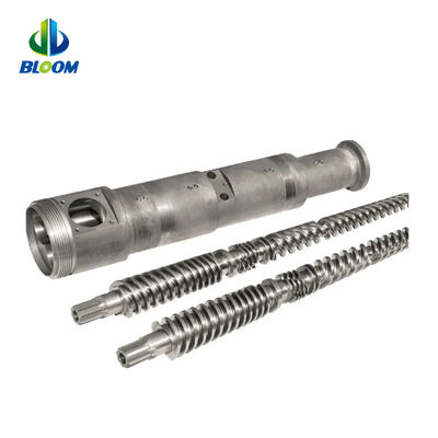 Bimétallique conique double vis et baril pour la production de PVC WPC TPE TPU