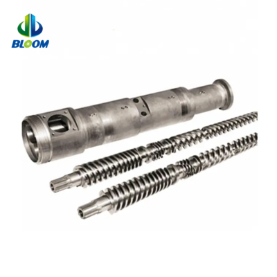 Vis cylindrique jumelée conique pour extrudeuse plastique caoutchouc