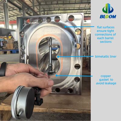 Baril à double vis personnalisé en alliage de nickel avec résistance à l'usure et conception modulaire pour l'extrusion à couple élevé
