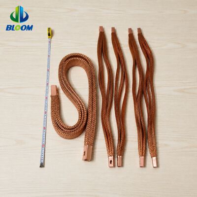 Connexion flexible tressée en cuivre violet avec tension nominale de 1-100Kv et courant nominal de 1-11000A pour équipements électriques et transformateurs