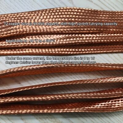 Dimensions personnalisables Barre de bus tressée en cuivre avec un haut rendement conducteur et une absorption des vibrations pour les systèmes électriques