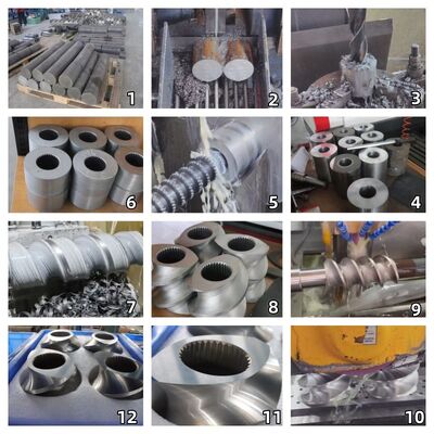 Éléments de vis d'extrudeuse à double vis résistants à l'usure et à la corrosion avec usinage de précision CNC et dureté HRC 58-62