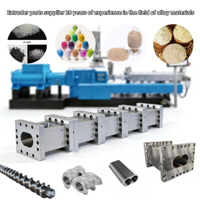 Éléments de vis d'extrudeuse à double vis résistants à l'usure et à la corrosion avec usinage de précision CNC et dureté HRC 58-62