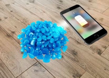 Cailloux fluorescents verts bleus non radioactifs de résine pour la décoration à la maison