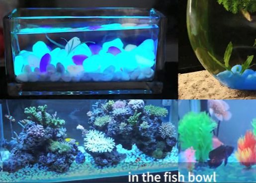 Cailloux fluorescents verts bleus non radioactifs de résine pour la décoration à la maison