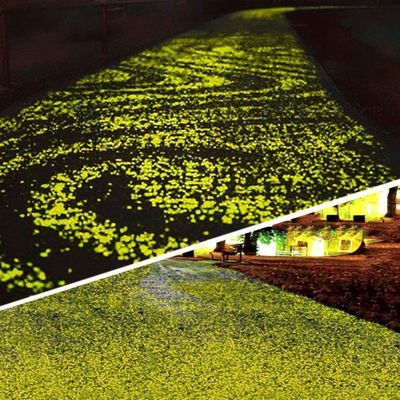 Surface lumineuse de quartz de cailloux de jardin d'aquarium décoratif jaune