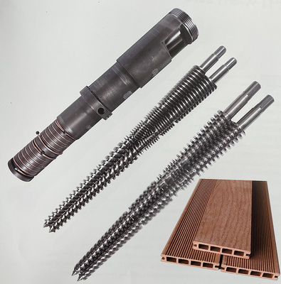 Baril jumeau conique d'extrudeuse de la nitrure X800 pour traiter l'ABS de PLA de HDPE de LDPE de PE de PVC pp